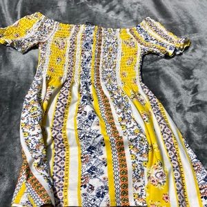 super stretchy floral yellow tee